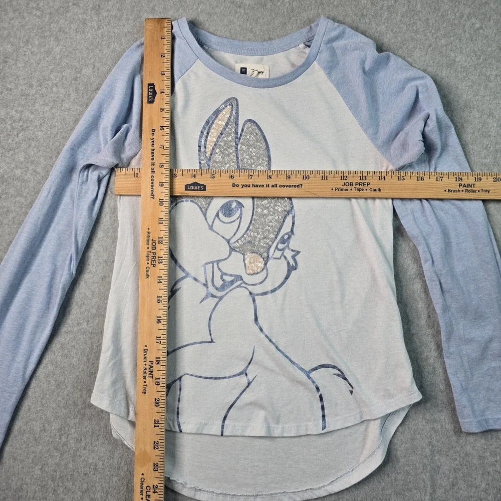 Gap Kids Disney Thumper Pajama Set XL 12 Blue Gray Sequin Glitter Bambi Coquette